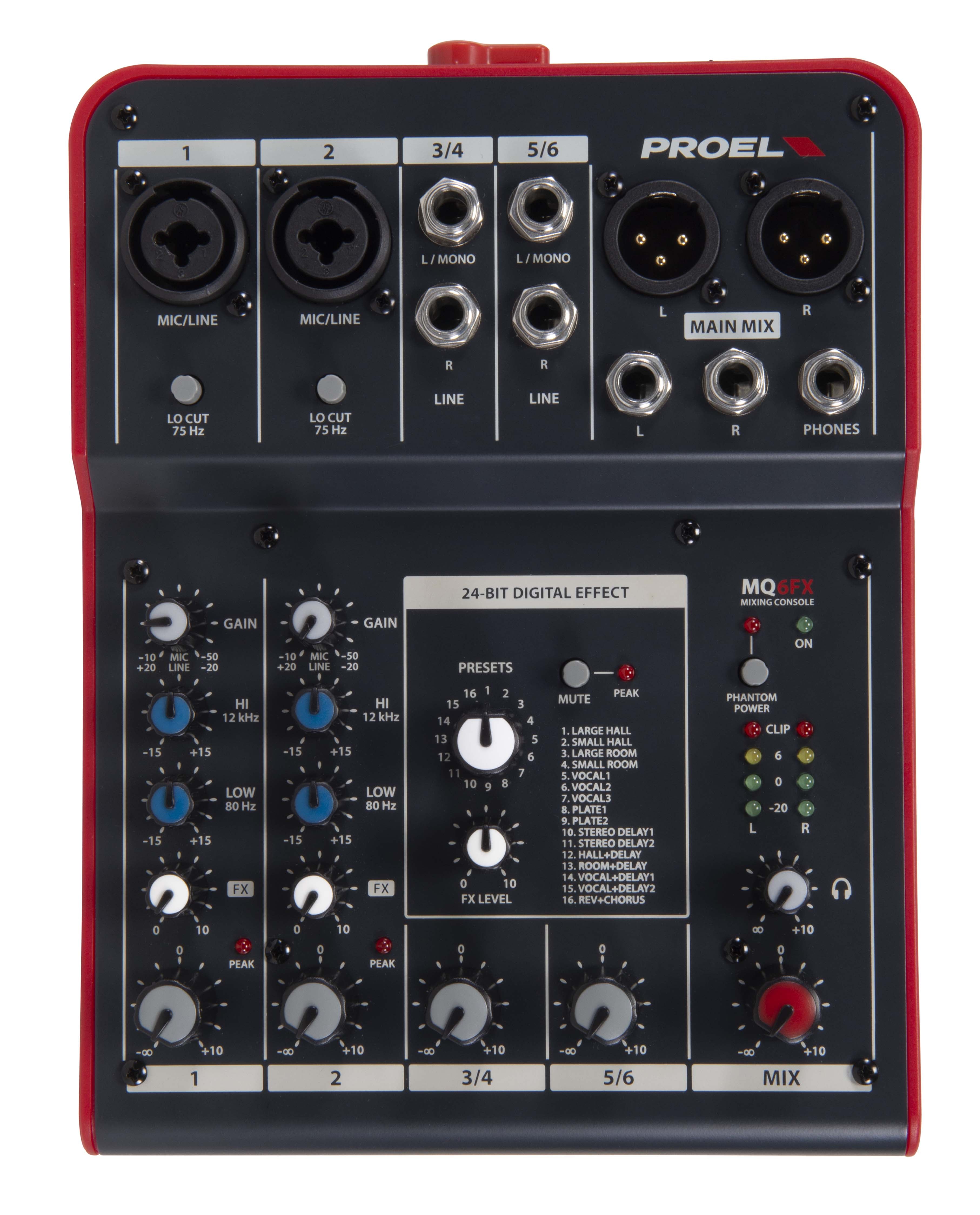 Proel MQ16USB MQ Series 16-channel Compact Mixer with FX and USB – Proel  North America