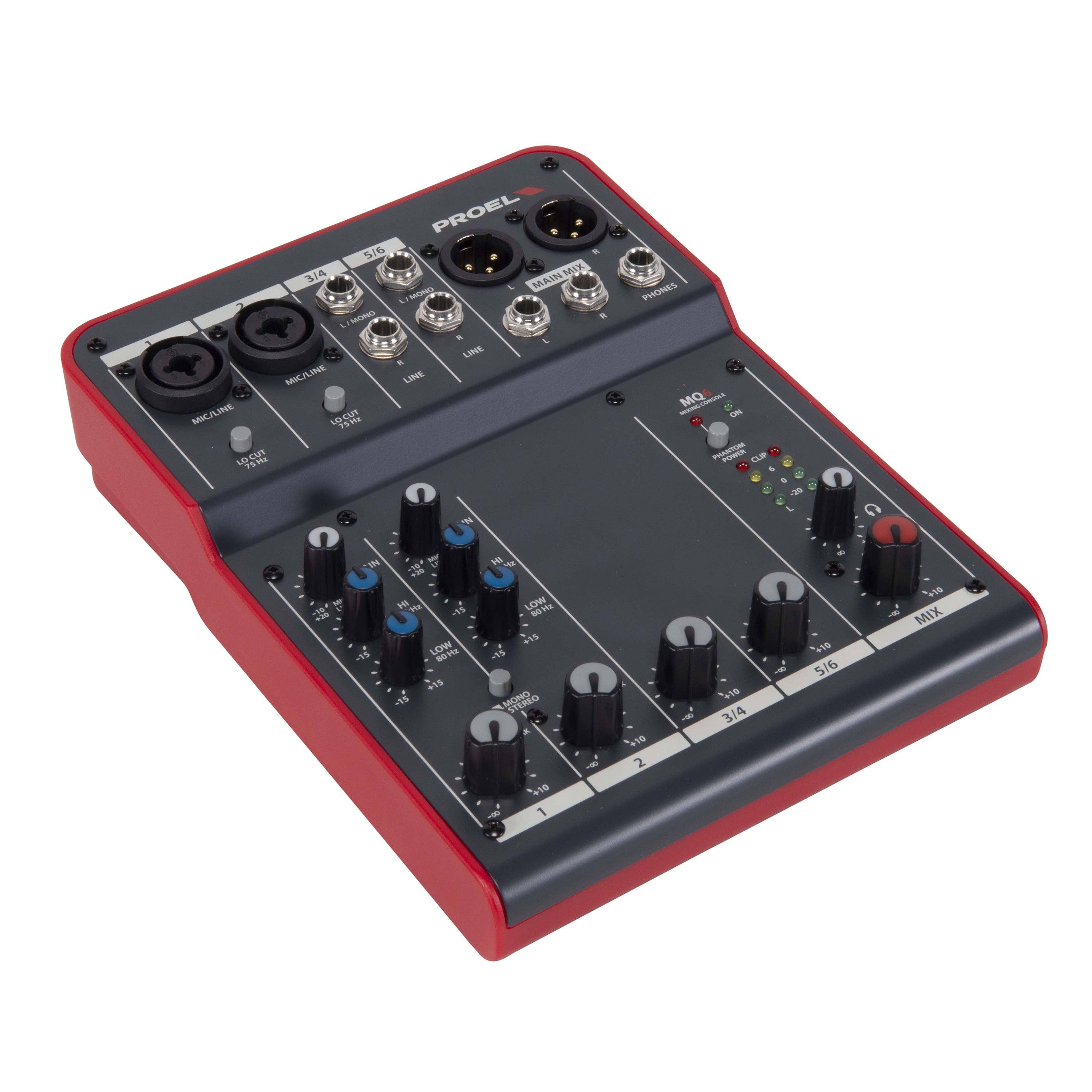 Professional 6 Channel PA Mixer / Independently Phantom Power MU-SE6ME