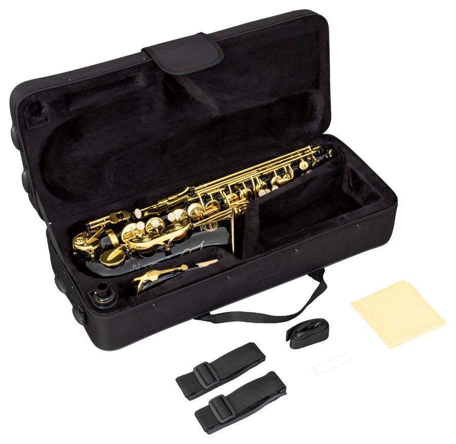 Grassi GR SAL700BK Alto Saxophone in E♭ Black and Yellow Brass Lacquered (School Series)