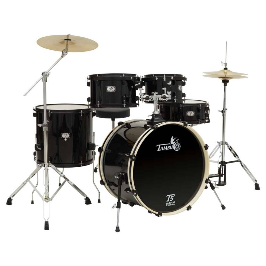 Tamburo TB T5R22DARK T5 Series Complete Drum Set with Hardware Included (5-piece shell pack with Snare Drum and 22